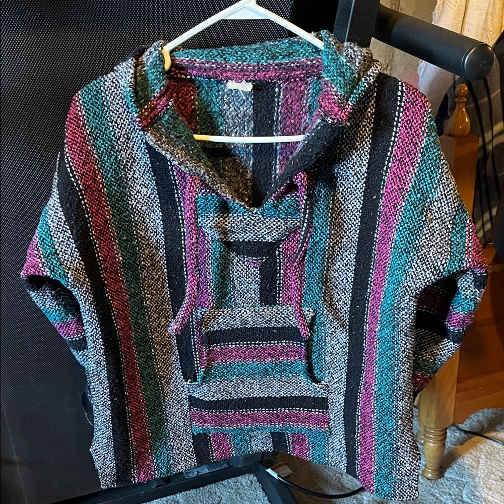 Striped Artesanias Hoodie with Front Pocket